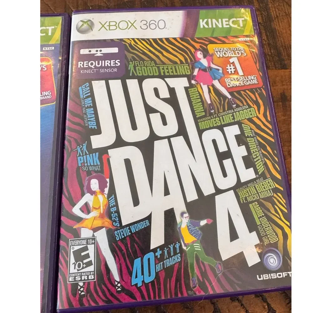 Bundle of 3 Xbox 360 Kinect Just Dance 3/Just Dance 4/Kinect Adventures Works